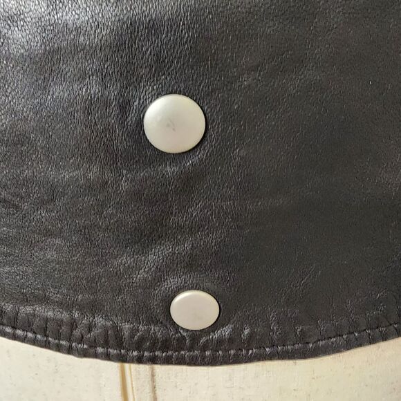 ALL SAINTS | RARE Gidley Leather Biker Jacket Sz 2 Black Studded Rocker Staple - Picture 12 of 13